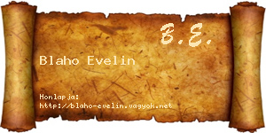 Blaho Evelin névjegykártya